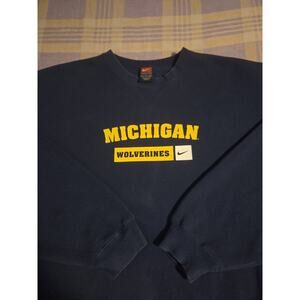Vintage 90s Y2K University Michigan Wolverines Nike Team Crewneck Sweatshirt XXL